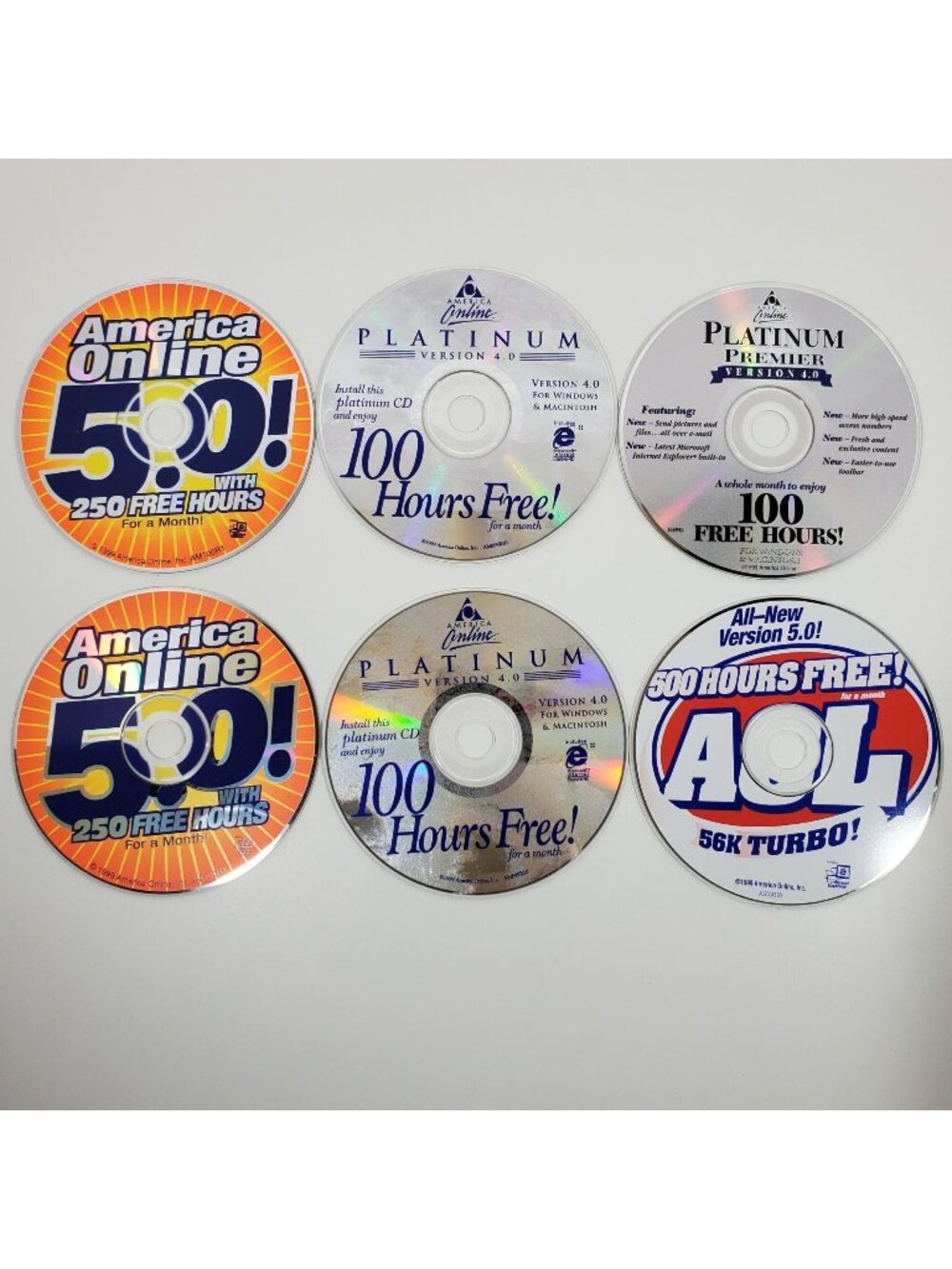 AOL Internet Service Promotional CD Lot Version 4.0 And 5.0 Lot